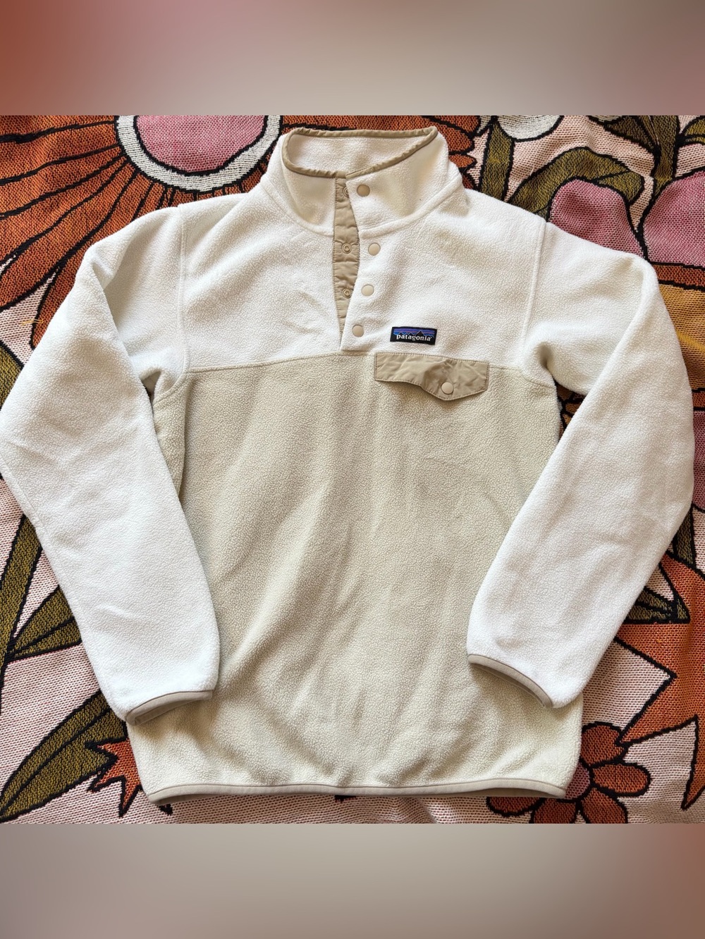 Patagonia Women's Lightweight Synchilla Snap-T Pullover Cream/Tan Size XS